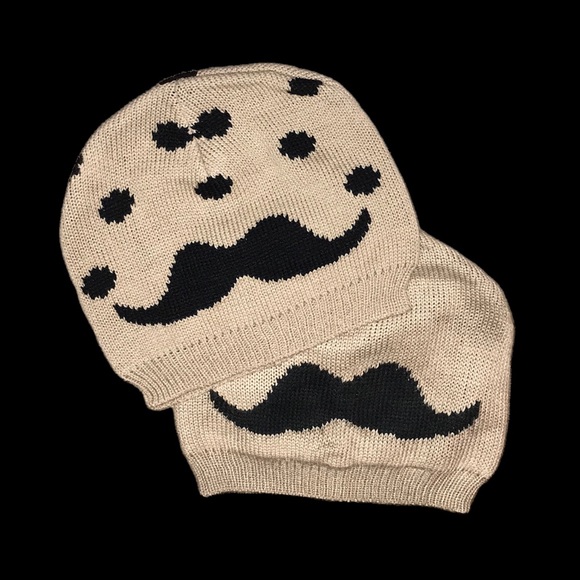 Moustache Beanie Set - Picture 1 of 3